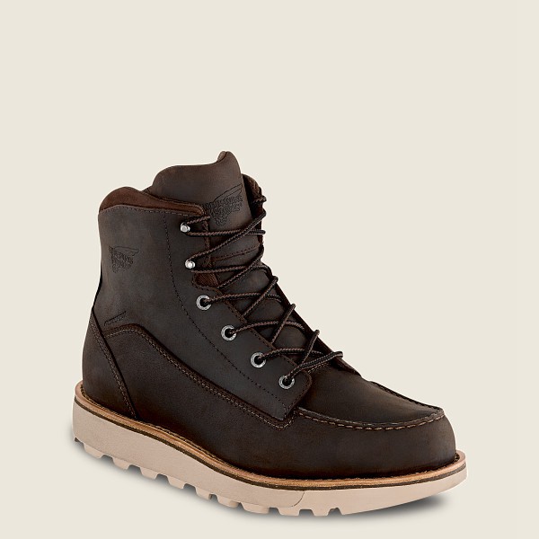 Work Støvler Herre - Red Wing Traction Tred Lite - 6-Inch Waterproof Soft Toe - Mørkebrune - HKMDPF-